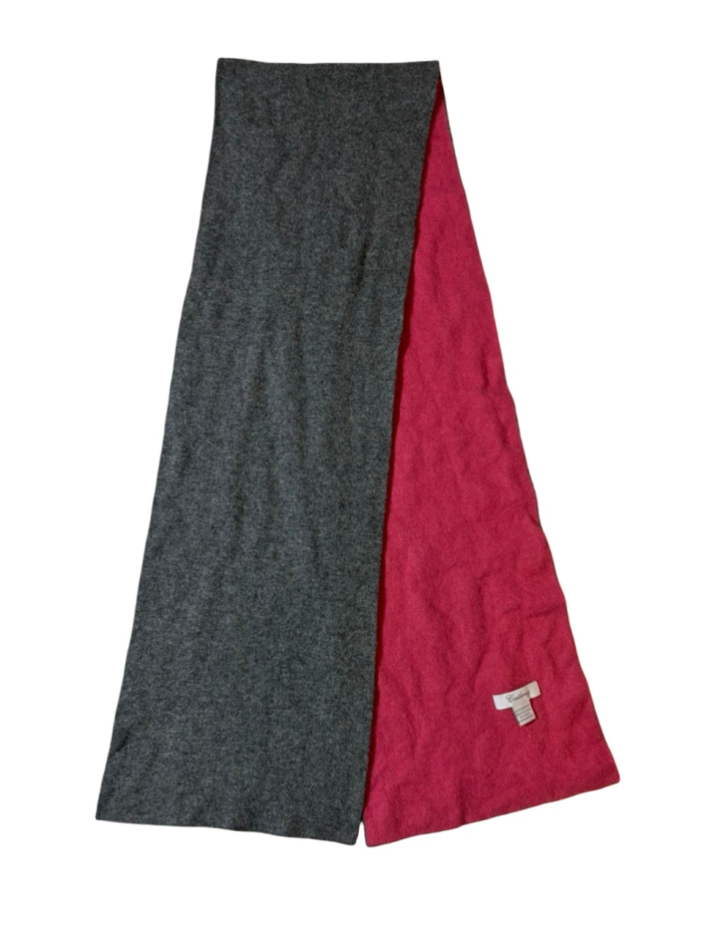 Castlerig 100% Cashmere Reversible Scarf Charcoal Gray Pink Soft Winter